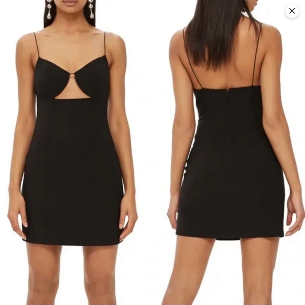 TOPSHOP Deconstructed Bralet Body-con Mini Dress Black